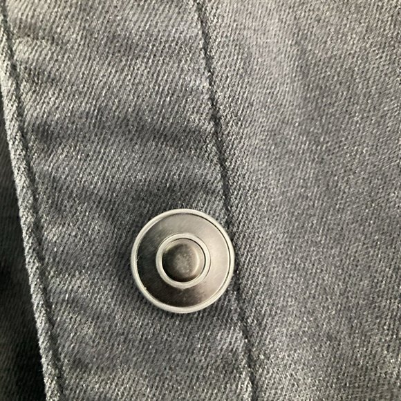 DC Men’s Denim Jean Jacket Charcoal Matt Black Unisex Adult Size X 99% Cotton - Picture 7 of 12